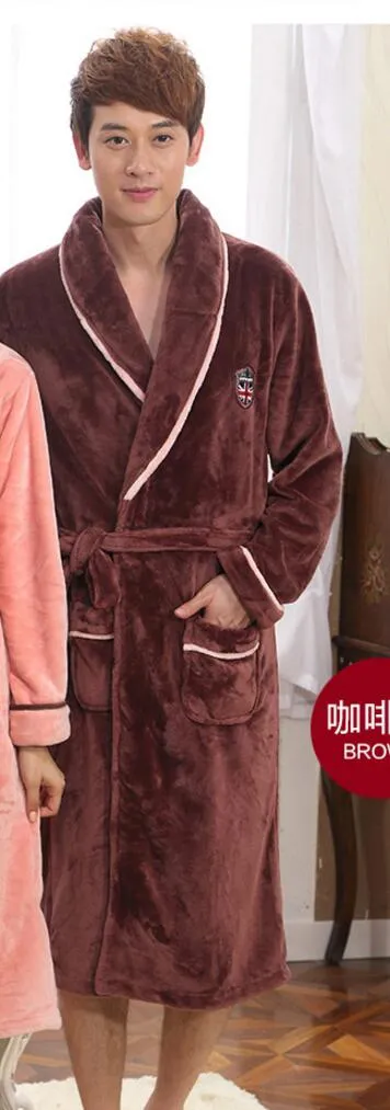 Winter Warm Bath Robe Male Nightgown Nighties Casual Clothing