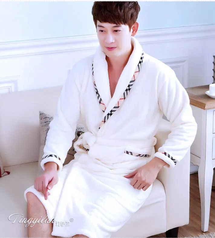 Winter Warm Bath Robe Male Nightgown Nighties Casual Clothing