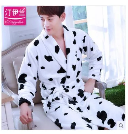 Winter Warm Bath Robe Male Nightgown Nighties Casual Clothing