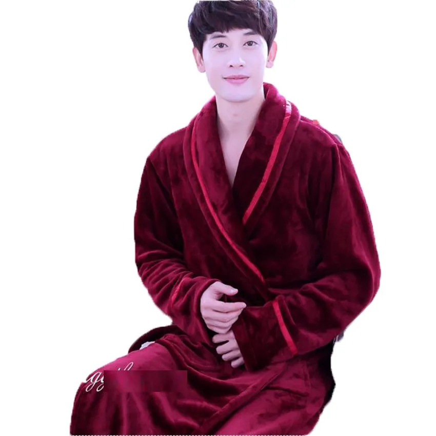 Winter Warm Bath Robe Male Nightgown Nighties Casual Clothing