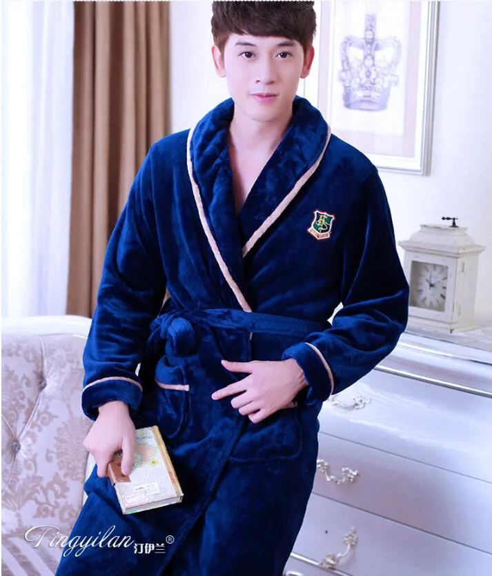 Winter Warm Bath Robe Male Nightgown Nighties Casual Clothing