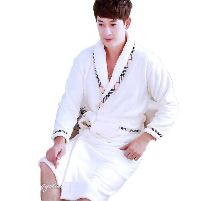 Winter Warm Bath Robe Male Nightgown Nighties Casual Clothing