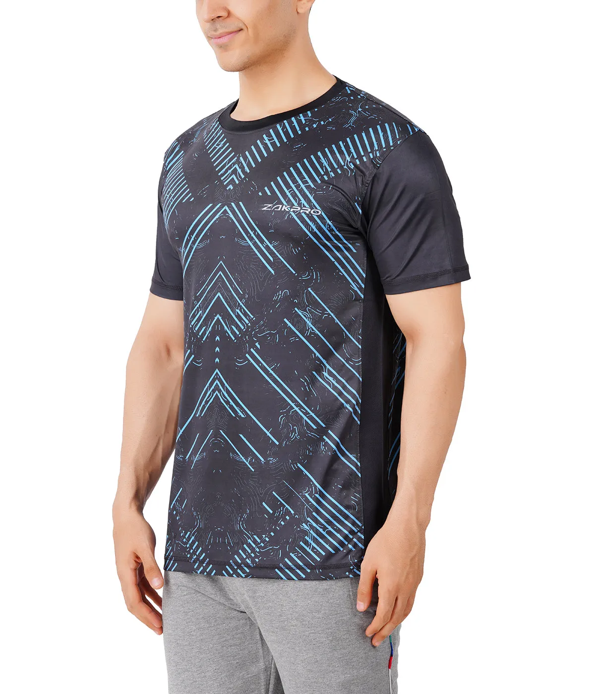 ZAKPRO Sports Tees for Men (Cross Blue)